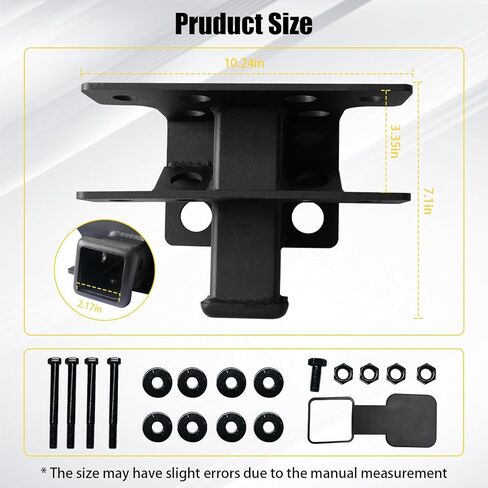 MusixiA 2" Tow Trailer Hitch Receiver Kit Fit for 2018-2024 Wrangler JL JLU Hitch Receiver with Cover,Rear Bumper Towing Combo 2 Doors and 4 Doors ﻿ in Kuwait