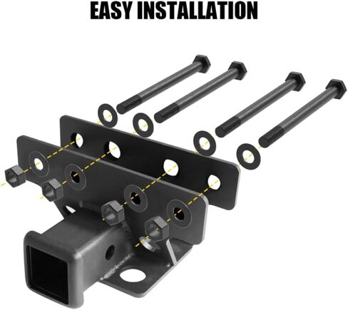 MusixiA 2" Tow Trailer Hitch Receiver Kit Fit for 2018-2024 Wrangler JL JLU Hitch Receiver with Cover,Rear Bumper Towing Combo 2 Doors and 4 Doors ﻿ in Kuwait