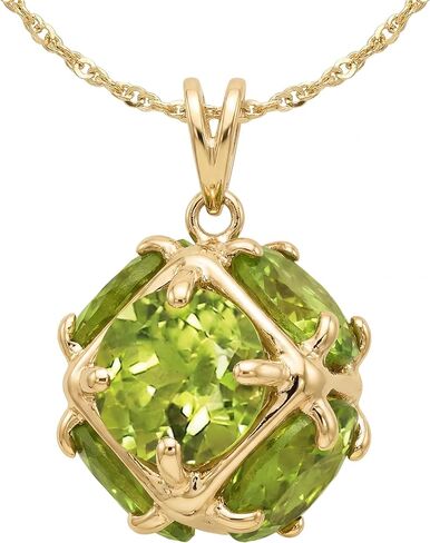 Galaxy Gold GG 3.3 Carat 14k Solid Gold Necklace with Natural Peridots in Saudi Arabia