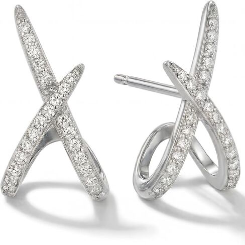 أقراط ذهبية للنساء 14K مطلي بالذهب x مكعب Zirconia stud أقراط hypoallergenic العصرية الذروة الهدايا البسيطة البسيطة لها لها هدايا لها in Kuwait
