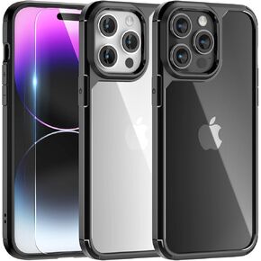 حافظة TAURI 5 في 1 لهاتف iPhone 14 Pro Max، مع واقيات شاشة 2X + واقيات عدسة الكاميرا 2X، [حماية من السقوط من الدرجة العسكرية] حافظة مقاومة للصدمات لهاتف iPhone 14 Pro Max 6.7 بوصة أسود in Kuwait