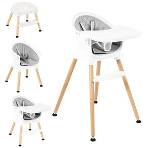 كرسي قابل للتحويل 6 في 1 كرسي مرتفع ، للأطفال من 6 إلى 36 أشهر مع تسخير السلامة ، صينية قابلة للإزالة ووسادة بو ، رمادي in Kuwait