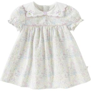 Dave & Bella Toddler Baby Girls Summer Dress ، Phort Puff Cotton Cotton Sundress Blue Proomed Flower Flower Drince Prince Drince in Kuwait