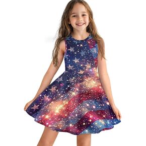 Casual Princess Summer Dresses for Baby Little Girl Halter O-Neck Beach Sundress Plus Size 3-16Y Kids Toddler Skirt in Kuwait