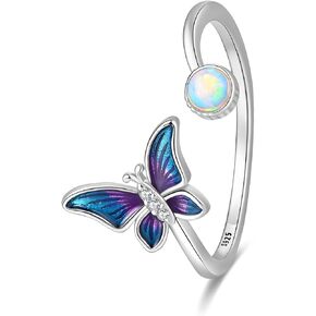 Adjustable 925 Sterling Silver Rings for Women - Elegant 5A CZ Dainty Hoop & Band Designs for Women, Hypoallergenic Daily Wear Jewelry with Gift Bag in Kuwait