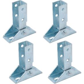 4 Pcs Adjustable Brace Fitting,Solar Panel Bracket Base, 8 Hole Wing 180 Degree Turn Joint Connector Bracket, Fits for 1/2" Bolt in 1-5/8" Post Channel in Kuwait