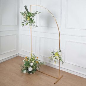 Tableclothsfactory Set of 4 | Gold Metal Wedding Arch Chiara Backdrop Stand, Half Moon Floral Frame Arbor Display - 2.5ft,5ft,6ft,6.5ft in Kuwait