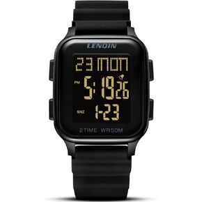 LN Lenqin Mens يشاهد الرقم الرقمي للرجال ساعة توقيت ستوفيش فائقة الساعات العسكرية للرياضة العسكرية الساعات المعصم مع LED مع الإضاءة الخلفية/المنبه/الموقت LED in Kuwait