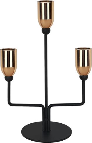 Candlestick Holders - Candle Holders Decorative LHQOO Metal Vintage Candle Holder with Non-Slip Base, Available for Home Decor, Wedding, Dinning, Party, Anniversary（Medium Size） in Saudi Arabia