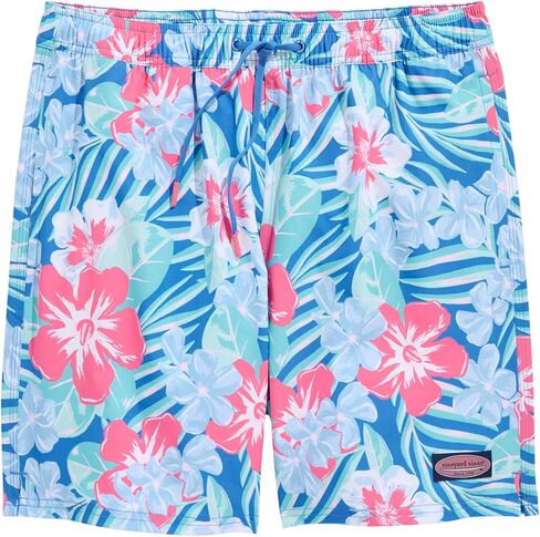vineyard vines Men's 7 Inch Printed Chappy Swim Trunks, Lghthse Red/Td Blue in Saudi Arabia