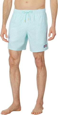 vineyard vines Men's 7 Inch Printed Chappy Swim Trunks, Lghthse Red/Td Blue in Saudi Arabia