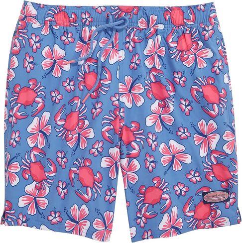 vineyard vines Men's 7 Inch Printed Chappy Swim Trunks, Lghthse Red/Td Blue in Saudi Arabia
