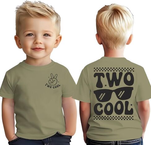 Two Cool Birthday Shirts Toddler Boy 2T Birthday T-Shirt 2 Years Old B-Day Party Outfit Short Sleeve Tee Tops Clothes in Kuwait