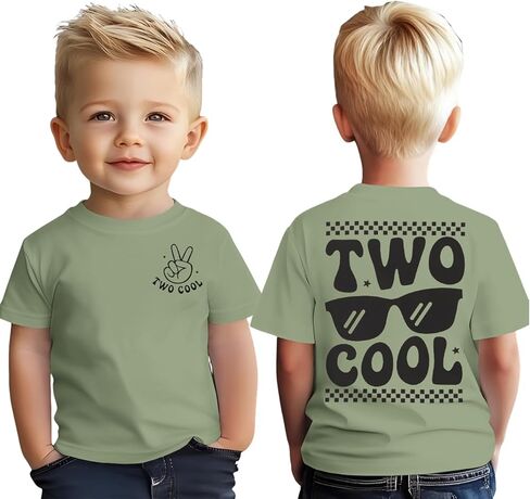 Two Cool Birthday Shirts Toddler Boy 2T Birthday T-Shirt 2 Years Old B-Day Party Outfit Short Sleeve Tee Tops Clothes in Kuwait