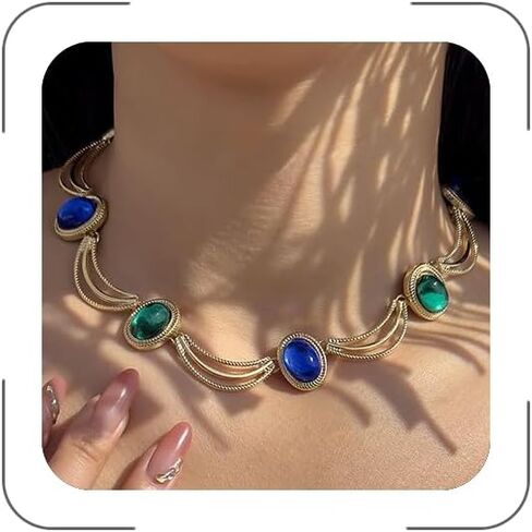 قلادات بلورية ملونة للنساء بوهو القطع الناقصون حجر الراين الحجر البيان قلادة الزفاف وصيفه وصيفه قلادة قلادة المجوهرات in Kuwait