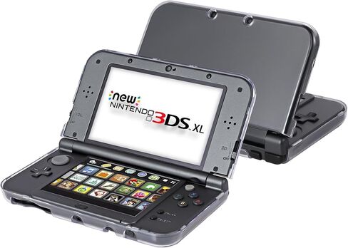 VSEER New 3DS XL Case - Ultra Clear Crystal Transparent Hard Shell Protective Case Cover Skin Hinge-Less Design for New 2015 Nintendo 3DS XL LL - (Black) in Kuwait