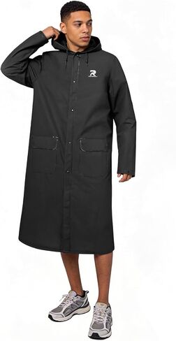 Long Raincoat for Adult Waterproof Lightweight Rain Jacket Reusable Rainwear in Kuwait