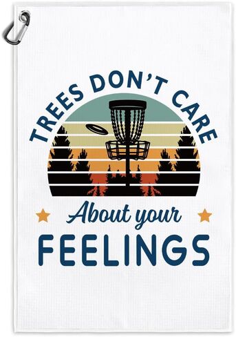 Tree Don't Care About Your Feelings Printed Microfiber Disc Golf Towel, Disc Golf Gifts for Disc Golf Lover Dad Boyfriend, Disc Golfer Father's Day Birthday, Disc Golf Accessories for Men in Kuwait