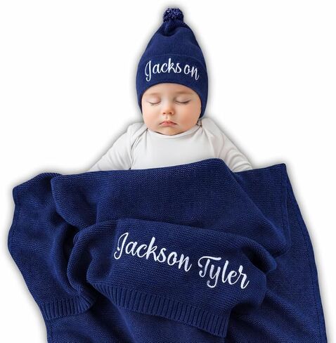 Personalized Baby Blanket, 100% Organic Cotton GOTS Certified, Customized Baby Blanket with Name, Baby Blankets for Boys and Girls, Perfect Personalized Gifts for Newborns, Kids and Baby Showers in Saudi Arabia
