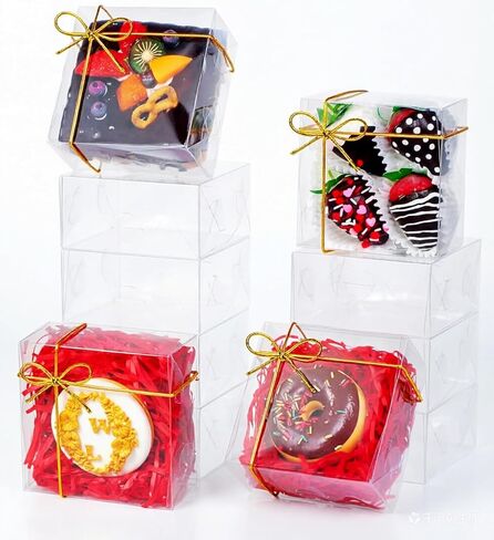 25 حزمة كاملة من صناديق ملفات تعريف الارتباط الشفافة مقاس 5 × 5 × 2 بوصة، صناديق مخبوزات، صناديق فراولة، صناديق قنابل الشوكولاتة، صناديق منجل الكيك، صناديق لفائف القرفة الصغيرة in Kuwait