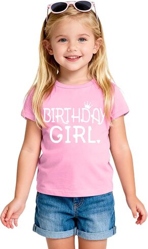 Birthday Girl Shirt Toddler Baby Girls Birthday Outfit Cotton T-Shirt Size 2-10 Years in Kuwait