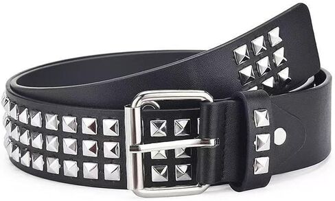Mens Belt Leather Skull Buckle Belt Waist Band Jeans Decorative Punk Belt Black Studded Belts for Men Y2k Skull Belts in Saudi Arabia