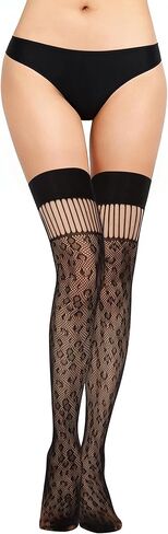 Benefeet Sox Womens Sexy Fishnet Thigh High Socks Black Thin Mesh Tights Long Stockings Nylon Hollow Pantyhose in Saudi Arabia
