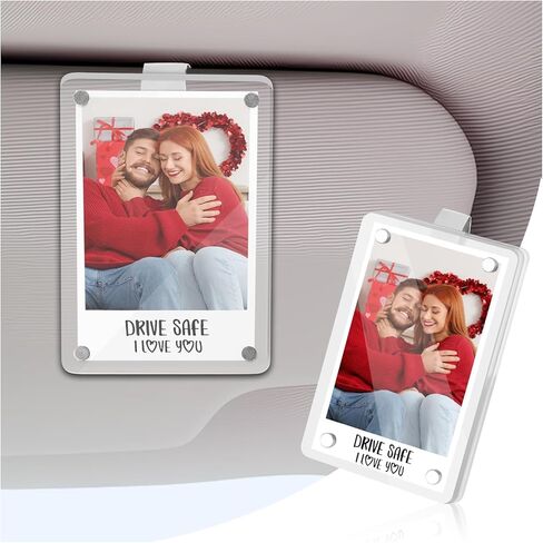 1 مجموعة صورة للسيارة مع مقاطع Sun Visor Clips للسيارات ، 3 في مقطع القناع للسيارات الاكريليك يظهر النصب التذكاري ، ديكور مخصص للسيارات ، إطار صورة مناسب لجميع السيارات in Kuwait