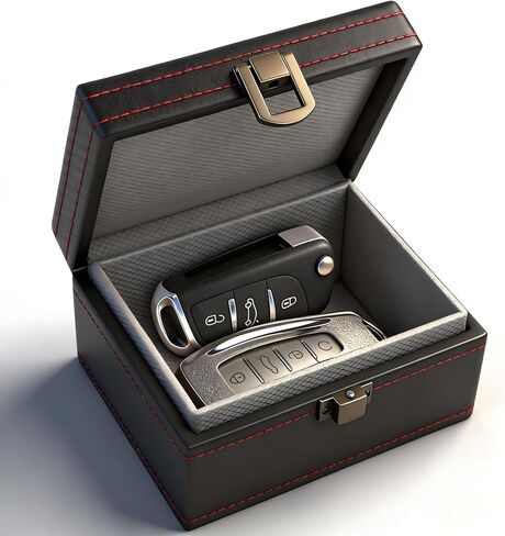 Faraday Box, [Carbon Fiber Texture] RFID Box for Car Keys, Key Fob Protector, Signal Blocker for Keyless Fob, Car Key Signal Blocker Cage, Signal Blocking Box for Car Keys Phones (Medium) in Kuwait