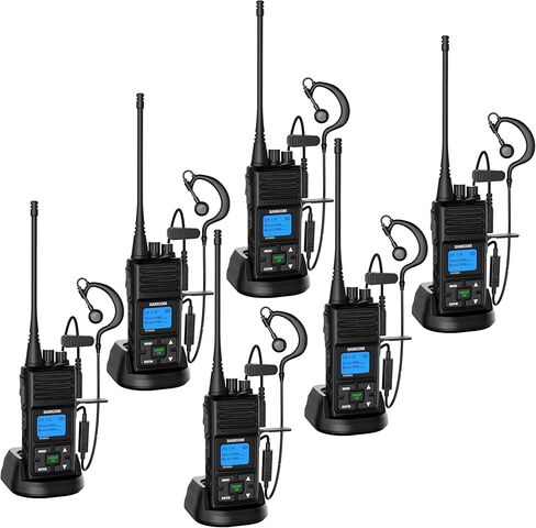 SAMCOM Two Way Radio with Shoulder Speaker Mic,5W High Power 2 Way Radios Long Range,Walkie Talkie earpiece with mic for Adults Construction Site School Security(4 Pack) in Kuwait