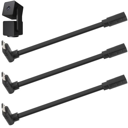 Uogw 3 حزم كابل تمديد Micro-USB 90 درجة متوافق مع Wyze Cam Pan v3 وWyze Cam v3 Pro، سلك موسع ذكر إلى أنثى 5 بوصات لكاميرا WYZE، كابل مسطح على شكل حرف L (أبيض) in Kuwait