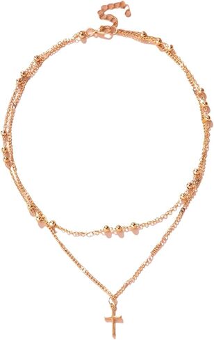 قلادة متقاطعة للنساء قلادات متقاطعة للنساء للنساء قلادة الذهب القابلة للتكديس قلادة قلادة قلادة الذهب الذهب سلسلة مجوهرات بسيطة in Kuwait