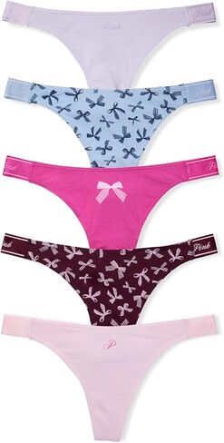 Victoria's Secret 5-Pack Logo Cotton High-Leg Thong Panties in Saudi Arabia
