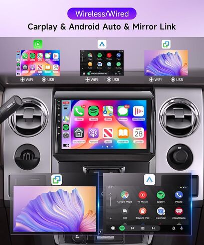 Android 13 Car Stereo Radio for Ford F150 SVT Raptor 2009 2010 2011 2012 with GPS Navigation, Rimoody 9 Inch Touch Screen Bluetooth FM WiFi Mirror Link + Backup Camera in Saudi Arabia