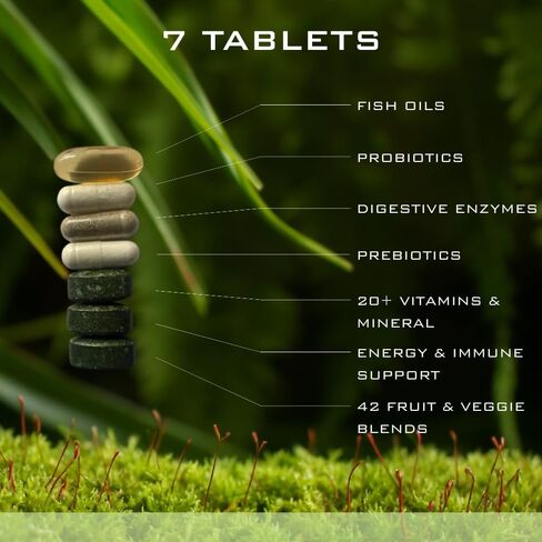 Nature's Aid Holistic Wellness Men's 7 Daily Multivitamins for Energy, Focus & Performance. Vitamin & Mineral Complex with a Food-Based Blend & Herbal Extracts. in Saudi Arabia