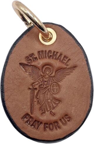 KEY RING OF SAINT MICHAEL THE ARCHANGEL MADE OF REAL LEATHER - ARTISAN PRODUCTION - 100% MADE IN ITALY in Saudi Arabia