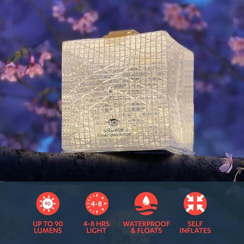 Outdoor Solar-Powered Light, Inflatable LED Lantern - Waterproof, Compact, Portable - SolarPuff PET Warm White in Kuwait