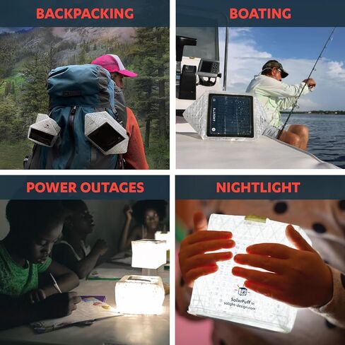 Outdoor Solar-Powered Light, Inflatable LED Lantern - Waterproof, Compact, Portable - SolarPuff PET Warm White in Kuwait