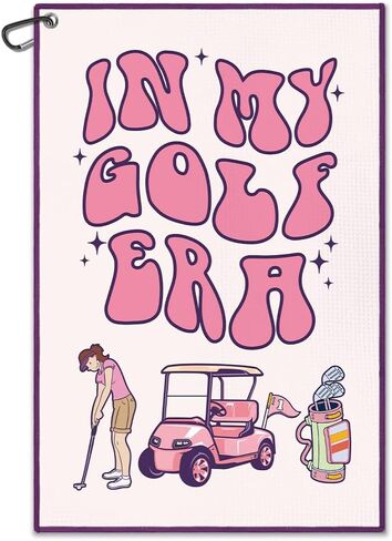 Swing Swear Repeat Pink Golf Towel, Funny Golf Bag Towels for Women with Clip, Golf Accessories for Women, Ladies Golf Towel, Golf Gifts for Women Golfer Golf Lover, Woman Golf Towel in Kuwait
