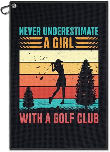 Swing Swear Repeat Pink Golf Towel, Funny Golf Bag Towels for Women with Clip, Golf Accessories for Women, Ladies Golf Towel, Golf Gifts for Women Golfer Golf Lover, Woman Golf Towel in Kuwait