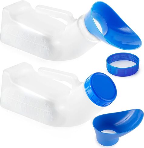 Unisex Urinal Bottle (1 Pack) - Portable Urinal for Women & Men - Female Urinal with Lid - 32 Oz Female Urination Device - Women Pee Funnel Cup for Emergency, Travel, Car & Camping - Stock Your Home in Kuwait
