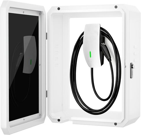 EV Charger Outdoor Enclosure, Charger Station Box for Tesla Wall Connector, Indoor/Outdoor Cover,IP65 Waterproof,L19.6 xW9.8 xH27.5 Black in Saudi Arabia