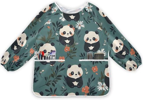 Bolaz Painting Smocks for Kids 2-4 Art Smocks Eating with Pockets Car Childish Truck Waterproof Toddler Infant Children Apron in Kuwait