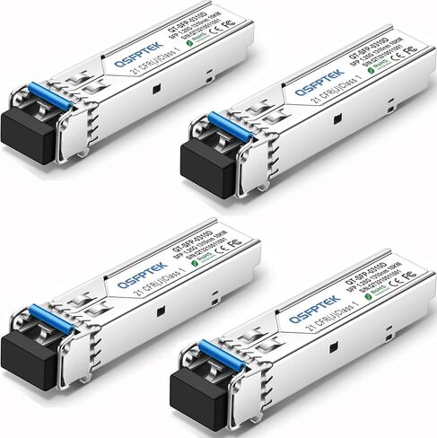 QSFPTEK Gigabit SFP Module,1000BASE-LX/LH 1310nm 10km DDM Single-Mode LC Mini-GBIC Transceiver for Cisco GLC-LH-SMD/GLC-LX-SM-RGD, Ubiquiti UF-SM-1G, Netgear, Mikrotik, Other Open Switches in Kuwait