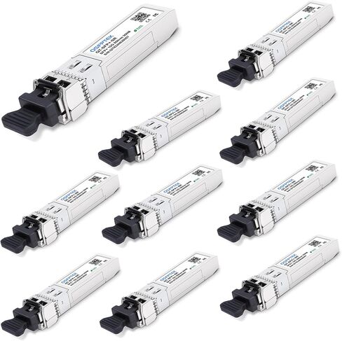 QSFPTEK Gigabit SFP Module,1000BASE-LX/LH 1310nm 10km DDM Single-Mode LC Mini-GBIC Transceiver for Cisco GLC-LH-SMD/GLC-LX-SM-RGD, Ubiquiti UF-SM-1G, Netgear, Mikrotik, Other Open Switches in Kuwait