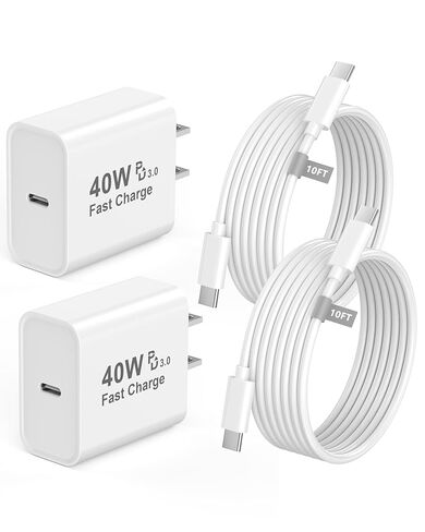 20W USB C Fast Charger for iPhone 16/16 Plus/16 Pro/16 Pro Max/15/15 Plus/15 Pro/15 Pro Max, iPad Pro, 2 Pack PD 20W Type C iPhone 16 Pro Max Charger Fast Charging with 6FT USB C to C Charging Cable in Kuwait