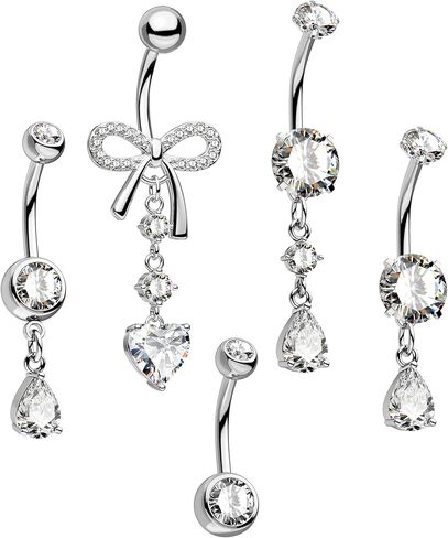 CM CRAREESI HASIA BELLY BELLY RINGS PACK 14G BELLY BUTTER BUTCERING JOLLEYRY 316L FELLESTEL BELLY RINGS FOR in Saudi Arabia