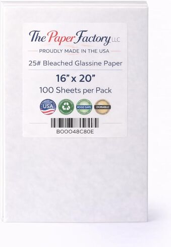 Acid-Free with a Neutral PH | Protects Art & Photographs | Glassine Paper Sheets | Artwork, Krafts | 16 inches x 20 inches - 10 Sheets | by Paper Pros in Kuwait