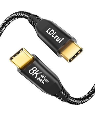 كابل USB 4 لكابل Thunderbolt 4، نقل بيانات بسرعة 40 جيجابت في الثانية، شاشة فيديو 8K/Dual 4K، شحن سريع 240 وات، كابل USB C إلى Thunderbolt 4 بطول 3 أقدام لأجهزة MacBook وiPhone 16 وiPad وM4 Pro/Max وLenovo وSSD وDocking in Kuwait