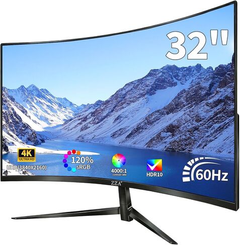 شاشة ZZA 27 بوصة منحنية للألعاب 280 هرتز FHD 1920 x 1080P، مزامنة متكيفة، HDR10، 2X HDMI 2.0، 2X DisplayPort 1.4، إمكانية ضبط الإمالة، توافق VESA، أسود in Kuwait